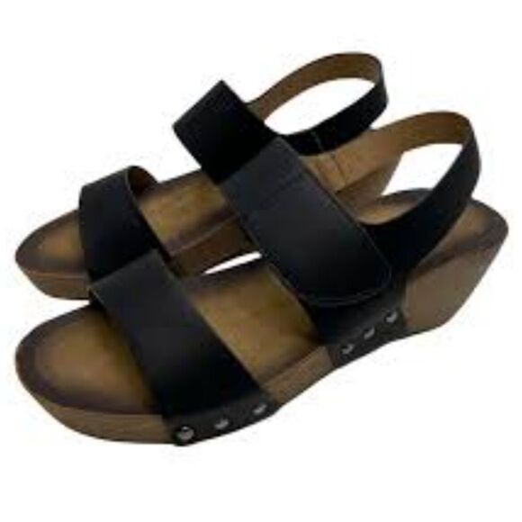BRAND NEW ROUGE HELUIM DOUBLE STRAP VELCRO CLOSURE CORK WEDGE SANDAL - Picture 7 of 16